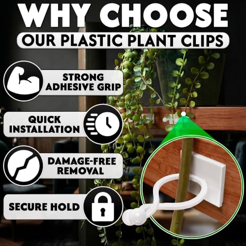100 Pcs Plant Clips for Climbing Plants, Vines, Pothos and Ivy (White) - view 4