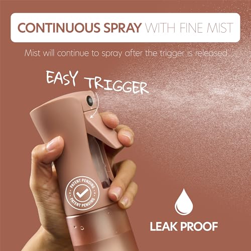 10 OZ Continuous Spray Bottles - Ultra Fine Mist Sprayer | Water Spray Bottle For Hair Stuff, Mister Spray Bottle For Plants Mister | Hair Spray Bottles For Hairstyling, Cleaning, Salons - view 3