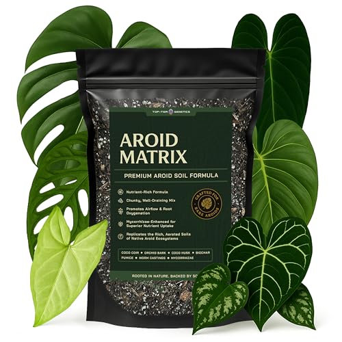 AROID Potting Mix/Premium Soil for Monstera, Philodendron, Alocasia, Anthurium – Chunky, Optimally Aerated Soil – Organic & Ready to Use – Supercharges Root and Foliage Growth (8 QTS)