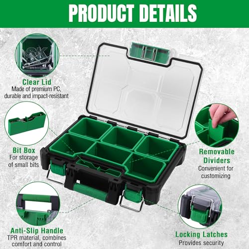13.5-Inch Small Part Organizer, Portable Tool Box Organizer, IP65 - view 4