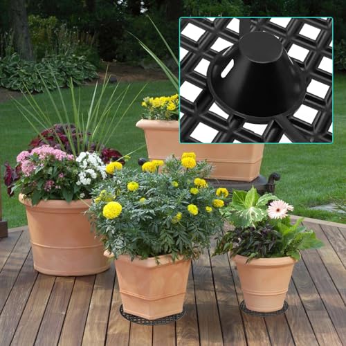 30 PCS 8 Inch Plant Level Pot Elevator, Heavy Duty Round Plastic Saucer Riser Run off Tray Big Potted Stand for Indoor, Deck Floor Protector for Garden Flowers Plants - view 7