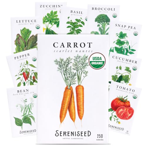 Certified Organic Vegetable Seeds 10-Pack, Garden Kit