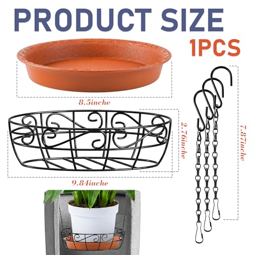 Adjustable Planter Inserts for Large Pots, Fits for 12" -18" Plant Risers for Inside Pots, Black Planter Insert with Hooks and Pot Saucers, Chain Pot Fillers for Different Taper Pots (1, Black) - view 2