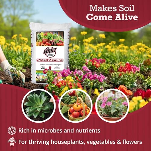 Brut Organic Worm Castings for Plants 5 LB – Natural Nutrients, Fertility Builder, Plant Food for Potting Soil and Garden Soil – Indoor and Outdoor Use - view 2
