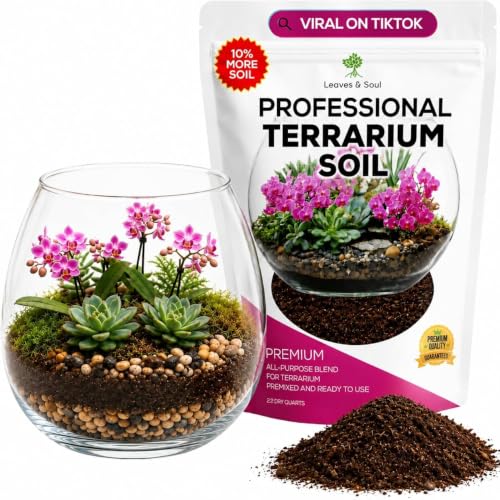 Professional Terrarium Soil Mix 2.2 Quarts Ready to Use, Premium Terrarium Potting Soil for Succulents Cactus Aloe Plants, Pine Bark Peat Coarse Sand, Well Draining Terrarium Mix Made in USA
