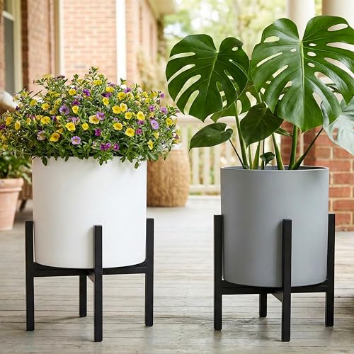 Mid Century Plant Stand Indoor Outdoor (EXCLUDING 12" Plant Pot), Hold Up to 12 Inch Planter, Metal Planter Stand, Potted Plant Holder, Black - Fits Snake Plant - Upgraded Design. - view 4