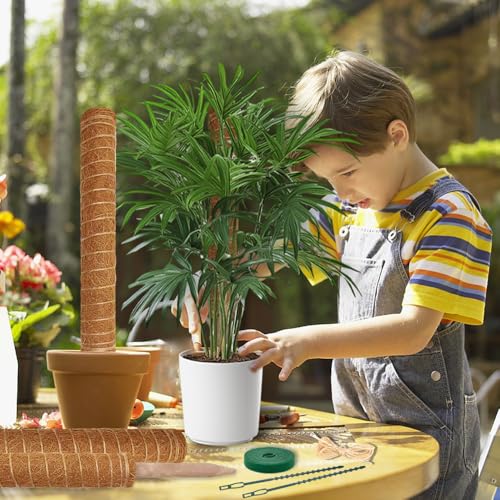 Moss Pole Monstera Plant Support: 4 Pack 16 inch Stackable Coco Coir - view 4