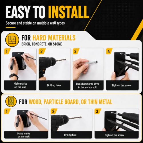 14" Large Heavy Duty Garage Hooks, Steel Garage Storage Hooks with Support Rods, Utility Wall Mount Hangers for Power Tools, Car Tires, Ladders, Chairs, Garden Tools and More (6-Pack 14" Heavy Hooks) - view 7