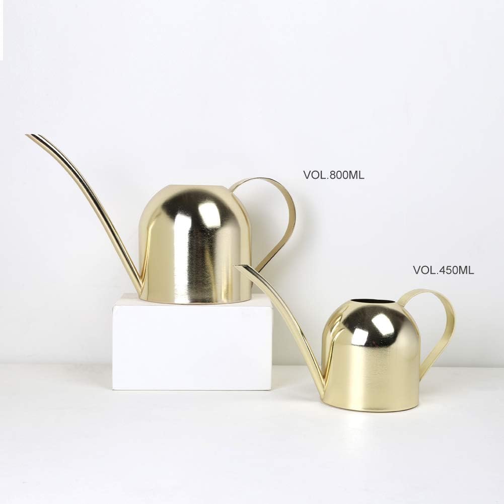 Stainless steel water can for indoor plants and garden (gold 30 oz) | stainless steel, long spout, houseplants, succulents, herbs, precise watering, balanced handle, rust resistant - view 3