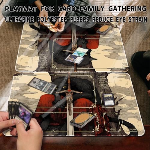 Playmat for MTG & TCG，24x14 inches(Cat Swordsman1) - view 6