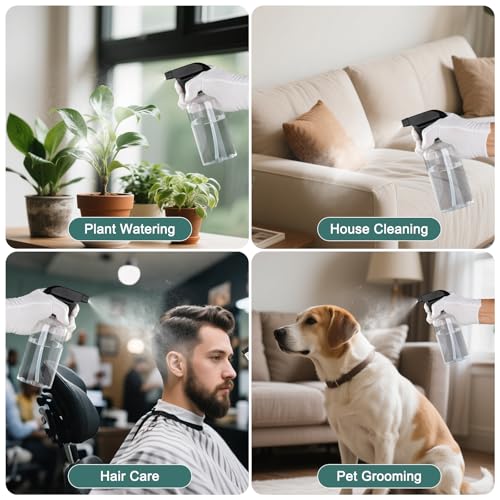 Spray Bottle for Plant - 12.85oz/380ml Fine Mister Plastic Empty Spray Bottles, Clear Water Spray Bottle for Plants, Hair, Cleaning - BPA Free - Leak Proof - view 7
