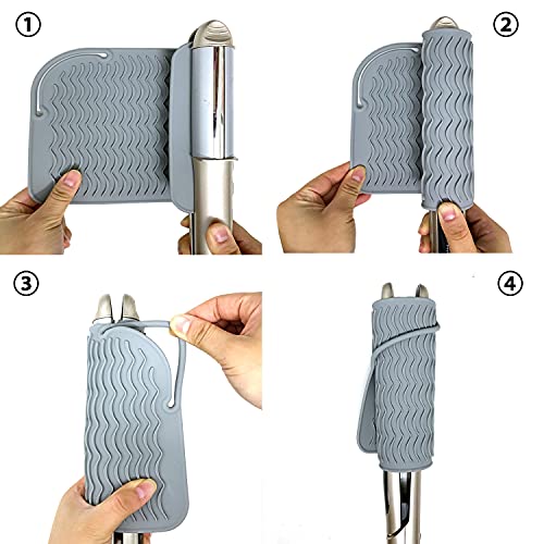 Large Heat Resistant Mat for Hair Styling Tools, 11 x 7.5 in, Grey - view 4