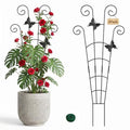 2 Pack 30 in Adjustable Plant Trellis Thickened Rust-Proof Metal Climbing Support Expandable 15-30 Inch Indoor Outdoor Garden Trellis for Pothos Ivy Monstera with Plant Ties