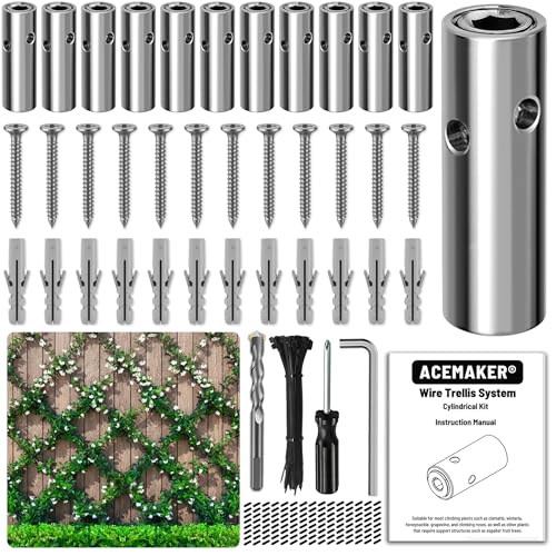 Wire Trellis Kit, 12-Set 1/8” Cylindrical Add-On Hubs, No Cable