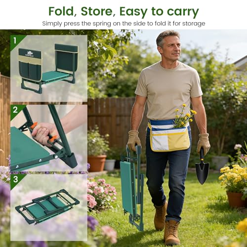 Garden Kneeler and Seat,Kneeling Wider Pad Sturdy Bench for Gardening - view 6