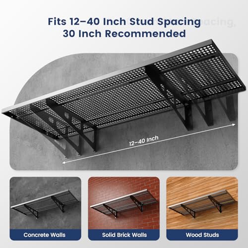 Garage Wall Shelves Heavy Duty 2-Pack, Wall Mounted Metal Shelf 48 Inch - view 6
