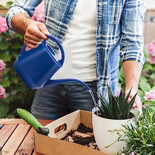 Watering Can, 1/2 Gallon Plastic Watering Cans with Comfortable Handle, Small Garden Watering Cans Long Spout for Indoor Outdoor Watering Plants, Blue - view 5