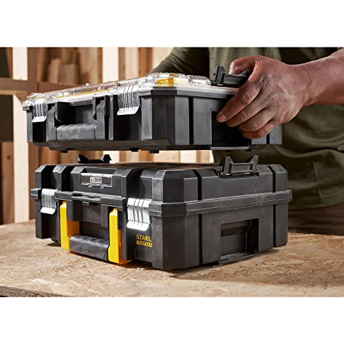 Stanley FatMax FMST82967-1 Stackable Tool Box with Transparent Lid and 10 Sorting Inserts of Different Sizes, Can be Combined with Other TSTAK Boxes - view 6