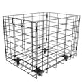 Heavy-Duty Folding Ball Cart with Wheels - Large Capacity Sports Equipment Organizer, Holds 20+ Soccer/14 Basketballs, Steel Mesh Storage Bin for Gym, School, Garage, Poolside
