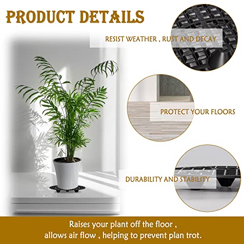 8Pcs Plant Stand Indoor Outdoor, Plant Level Pot Elevator- 2 Size Plant Riser Holder Plastic Floor Protector Plant Trivet, Heavy Planter Holder for Prevent Rot and Damage on Patio & Deck(7.9"&11.8") - view 3