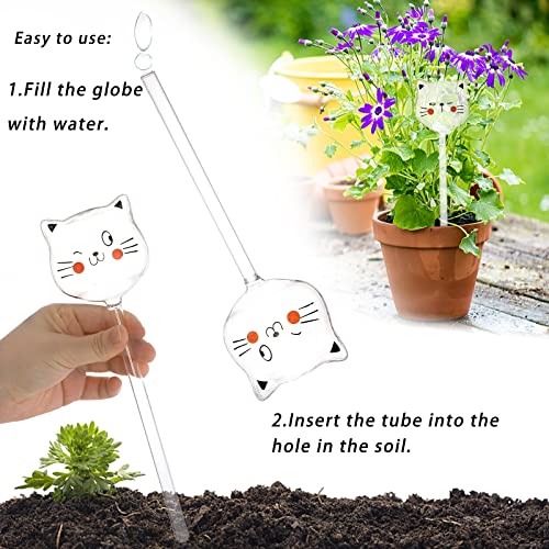 6 Pieces Self Watering Bulb, Glass Plant Watering Globes, Hand Blown Cat Shape Automatic Watering Spike Device for Indoor and Outdoor Plants - view 4