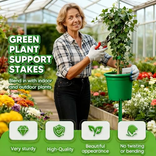 5 Pack Stackable Monstera Plant Support, Garden Plant Support Stakes for Indoor Outdoor Plants, Climbing Plant Support Structures Plant Holder Stick Moss Pole for Support Tall Potted Plants - view 2