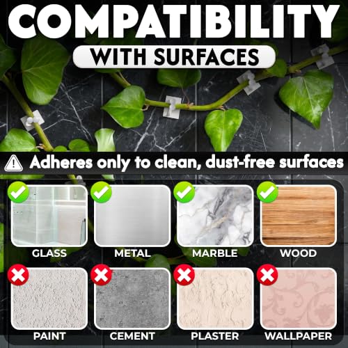 100 Pcs Plant Clips for Climbing Plants, Vines, Pothos and Ivy (White) - view 3