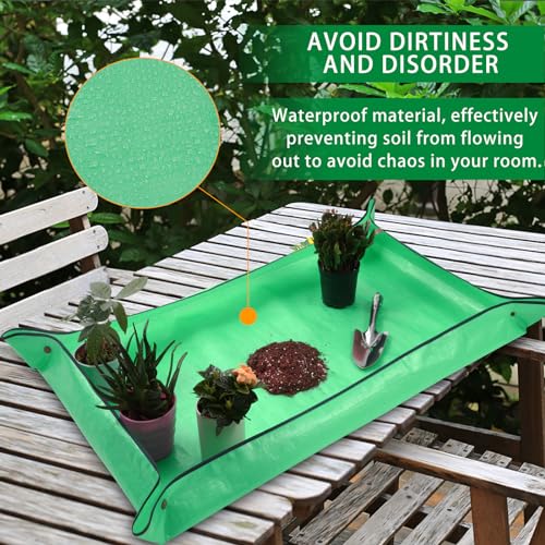 Plant Repotting Mat,Extra Large Waterproof Potting Mats,Foldable Potting Mat for Indoor Plant Transplanting and Dirt Control,Portable Gardening Mats for Repotting(43''*30'',Green) - view 5