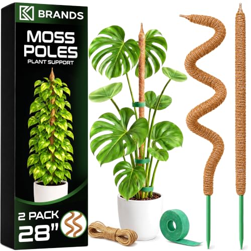 2Pcs 28'' Moss Pole Monstera Plant Support - Plant Stakes for Indoor Plants