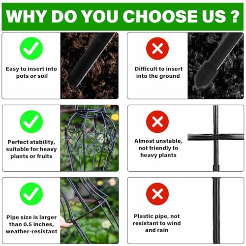 Metal Garden Trellis for Climbing Plants – 29.5" Durable Support - view 6