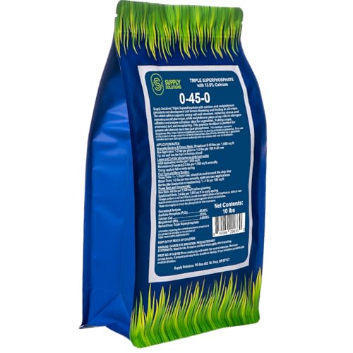 0-45-0 Triple Superphosphate with 13.5% Calcium | High Phosphorus Bloom Booster Fertilizer for Indoor Plants, Flowers, Orchids, Citrus, Lawns, Vegetables & Fruit Trees (10 Pounds)