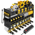 4 Layers Power Tool Organizer Wall Mount with Charging Station