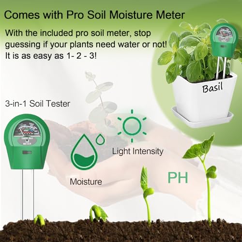 Indoor Herb Garden Kit – 10 Non-GMO Herb Seeds with Soil, Pots & Moisture Meter – Easy Windowsill Gardening Starter Set – Unique Gift for Gardeners, Home Chefs & Families - view 4