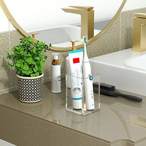 Acrylic Pen Holder for Desk, Clear Pencil Cup Organizer 2 Packs - view 3