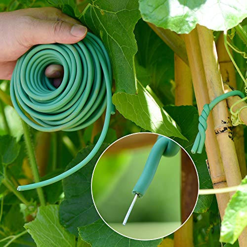 Soft Plant Tie, Garden Wire Tie for Plants Heavy Duty Reusable Plant Twist Ties for Gardening Home Office (Green, 32.8 feet) - view 3