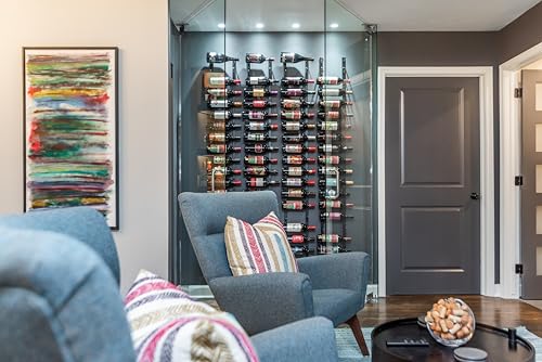 W Series Luxe Wine Rack 3 - Single Depth, Metal Wall Mounted Wine Rack - Modern, Easy Access Wine Storage - Space Saving Wine Rack with 9 Bottle Storage Capacity - (Chrome Luxe) - view 5