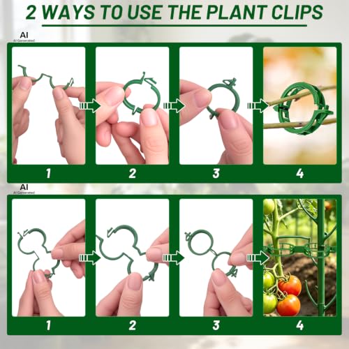 Monstera Plant Support, 6 Pack Upgraded Plant Stakes for Indoor Plants, 0.39 in Thick Stackable House Plant Stakes with Plant Tie & 20 Clips for Pothos, Vine, Climbing Plants - view 6