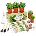 Herb Garden Kit, Indoor Herb Garden Starter Kit with Pots & Herb Seeds, Beautiful Gift Box, Gardening Gift for Women & Mom, Birthday, Christmas & Housewarming