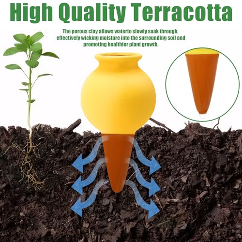 4 Pack Terracotta Watering Spikes, Self Watering Globes - view 3