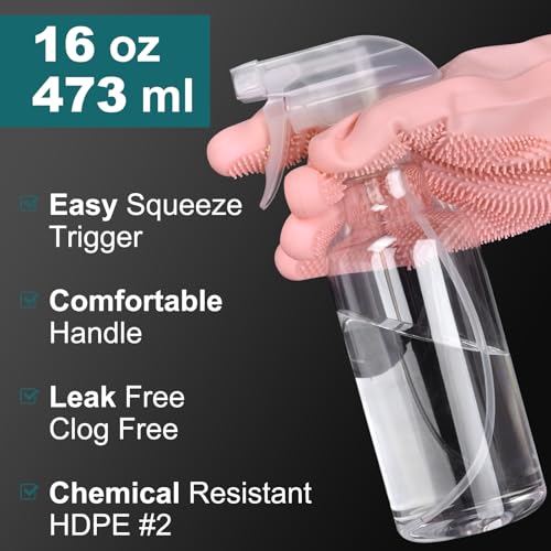 Plastic Spray Bottles, 16.9oz/2Pack,Adjustable Spray Bottles for Cleaning, Empty Spray Bottle For Hair, Plants, Pet, Vinegar, Cooking,Cleaning Solutions (2) - view 4