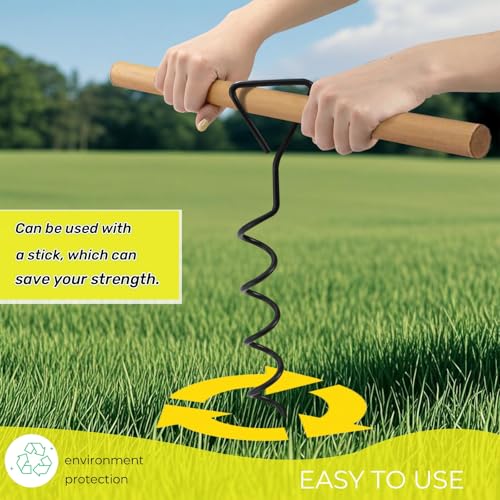 6 Pack Tree Stake Kit, Tree Straightening Kit for Leaning Tree, Spiral Trampoline Anchors High Wind Heavy Duty for Camping Tents, Car Ports, Swing Sets, Canopies, Sheds, 15.8 inches - view 6
