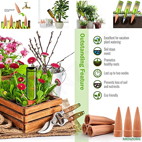 Terracotta Watering Spikes, 8 Pack Plant Watering Devices Self Watering Spikes Vacation Clay Watering Stakes Garden Plant Watering Globes for Indoor & Outdoor Plants - view 3