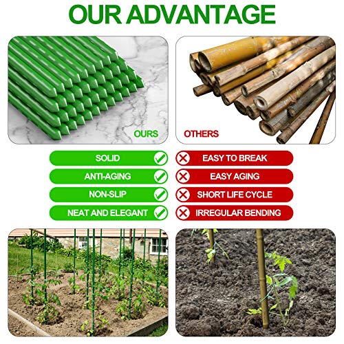 Garden Stakes 48 inch 4ft Sturdy Tomato Stakes, Plant Stakes for Outdoor Plants, Metal Plant Support Sticks for Gardening, Pack of 30 - view 5