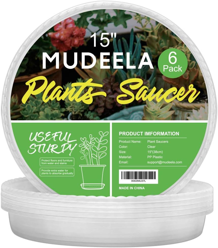 6-Pack Plastic Plant Saucers Tray for Indoor, 12 Inches, Clear | Durable, Thicker, Stronger, Deeper, Round Plant Dish Pant Plate to Catch Water for Flower and Plant Pot - view 6