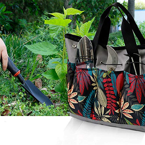 Garden Tool Bag Maple Leaf Gardening Bag with 8 Pockets Canvas Garden Tote Bag Women Men Garden Plant Tool Storage Bag (Tools NOT Included) - view 5