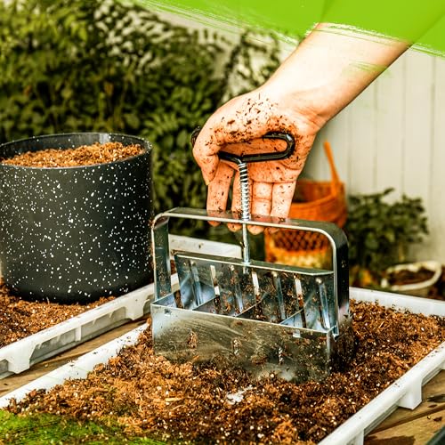 TILLERMAN Heavy Duty Soil Blocker Bundle – Rubber Sealed Handle, No Spring Slip Design, Large & Small 2-Inch Soil Block Makers with Seed Pins - Seed Starting Tool for Seedlings, Garden, Greenhouse - view 6