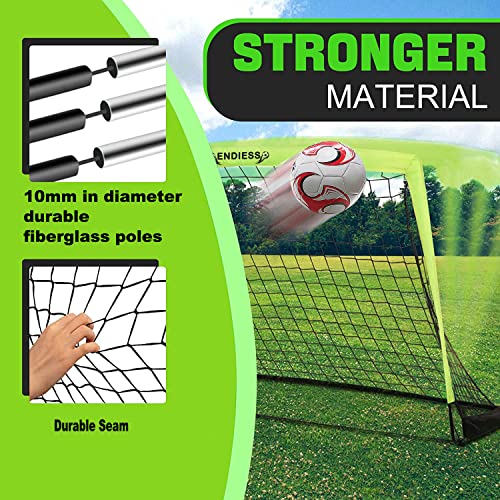 2 Pack 4'x3' Kids Soccer Goals, Durable Pop Up Soccer Net Set with Size 3 Ball, Pump, 8 Cones & Carry Bag, Portable Backyard Training Equipment for Toddler Youth - view 4