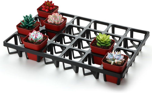 10 Pack Nursery Pots Trays (17"x11"x2"), Plastic Flat Seed Starter Trays, Durable Carrying Seedling Starter Tray, Reusable Tray for Planting and Collecting Drainage Water (Black) - view 2