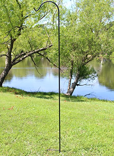 Ashman Black Shepherd Hook 92 Inch, 1/2-Inch Thick, Solid Metal Single Piece Hook, Super Strong, Rust Resistant, Hanging Plant Baskets, Wind Chimes, Lanterns, Heavy Bird Feeders & More (Pack of 1) - view 5