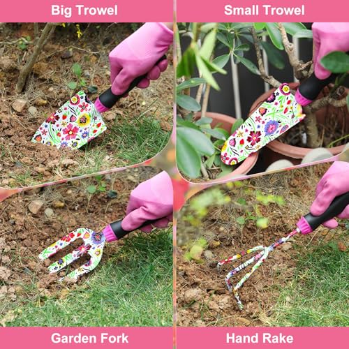 Gardening Tools Set, 10PCS Gardening Gifts for Women, Pink - view 3